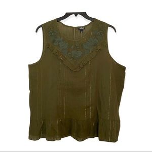 NEW a.n.a Sleeveless Blouse with Ruffles